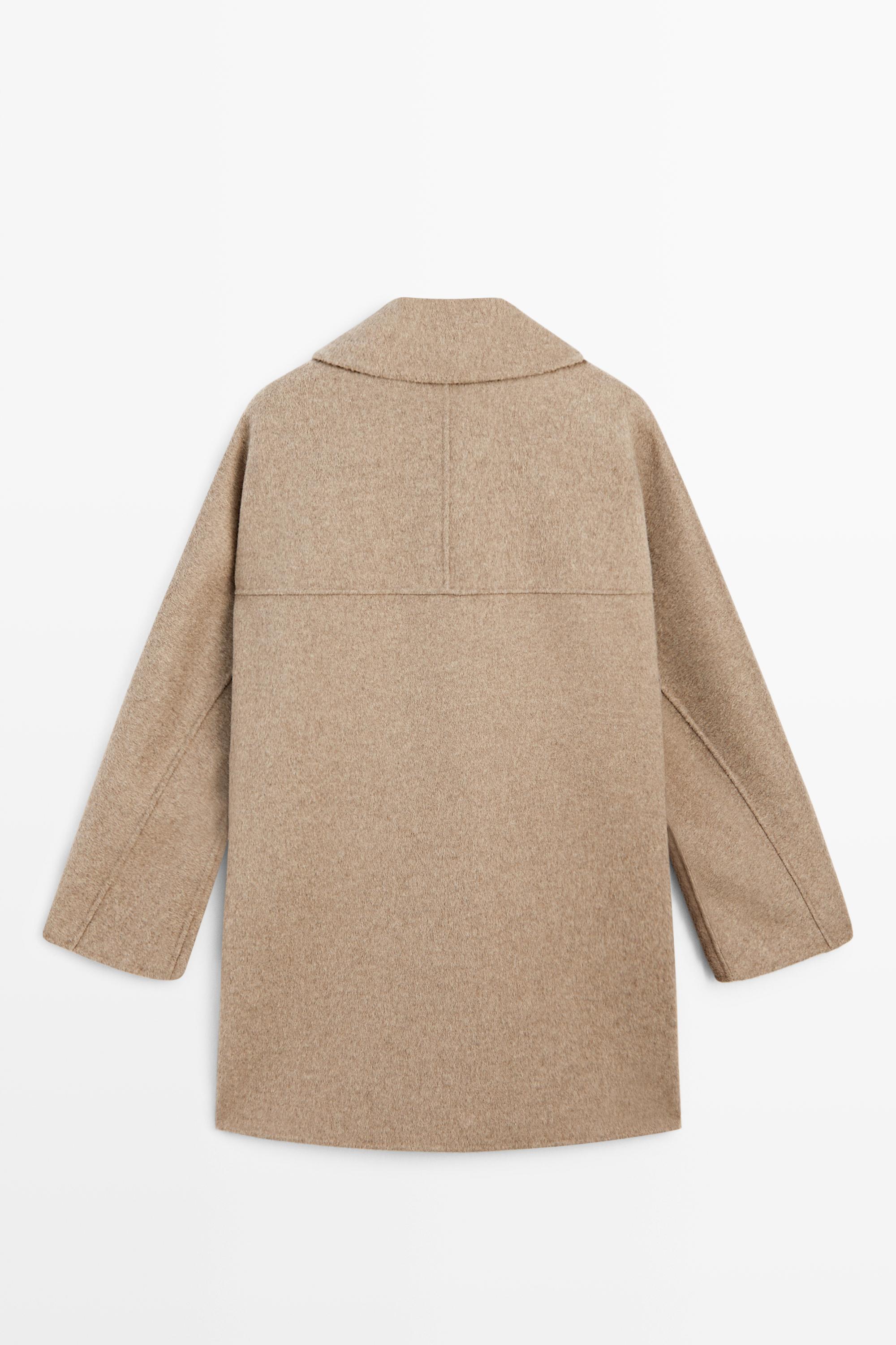 Melange coat with collar detail